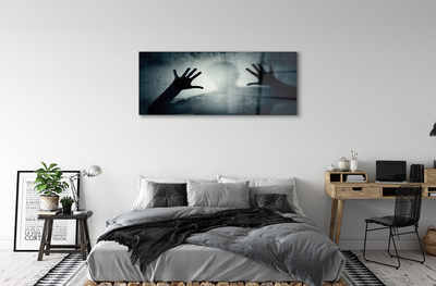 Quadro de vidro Sombra da mão e da cabeça da figura