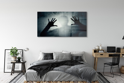 Quadro de vidro Sombra da mão e da cabeça da figura