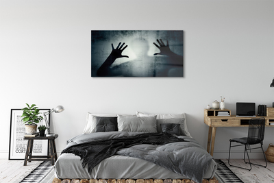 Quadro de vidro Sombra da mão e da cabeça da figura