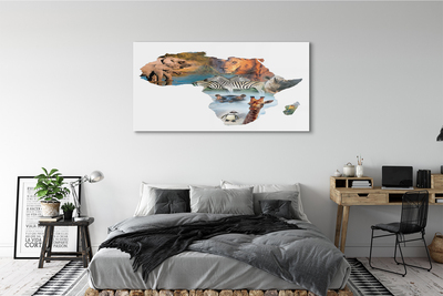 Pintura em vidro zebra girafa tigre