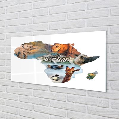 Pintura em vidro zebra girafa tigre