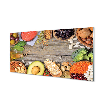 Quadro de vidro Feijão brócolis abacate nozes