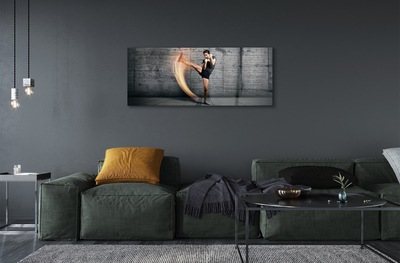 Pintura em vidro Mulher se exercitando