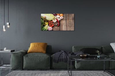 Pintura em vidro Azeite pimenta cebola alho