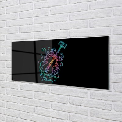 Pintura em vidro Partitura colorida para violão