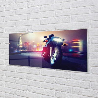 Quadro de vidro Céu da cidade de motocicleta
