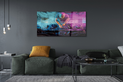 Quadro de vidro Console de DJ com luzes coloridas