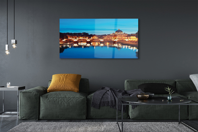 Pintura em vidro Pontes do Rio Roma Pôr do Sol