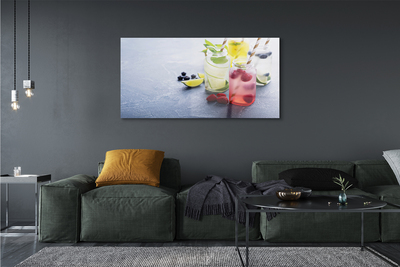 Pintura em vidro Coquetel de framboesa, limão e lima