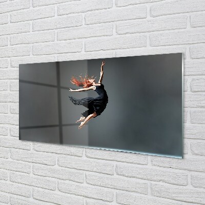 Pintura em vidro Mulher de vestido preto