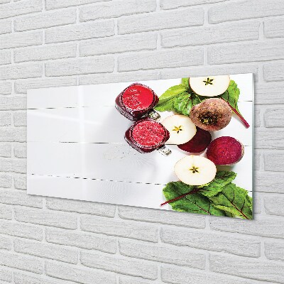 Quadro de vidro Smoothies de beterraba e maçã