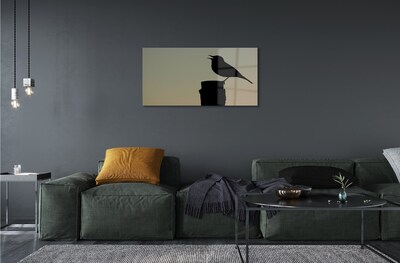 Quadro de vidro Pássaro preto