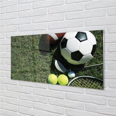 Quadro de vidro Bolas de remo de grama