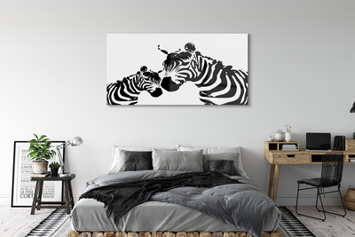 Quadro de vidro zebras pintadas