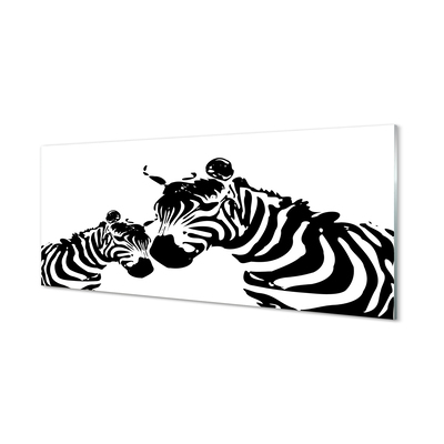 Quadro de vidro zebras pintadas