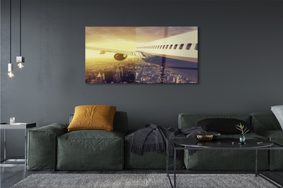 Pintura em vidro Cidade do avião oeste