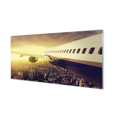 Pintura em vidro Cidade do avião oeste