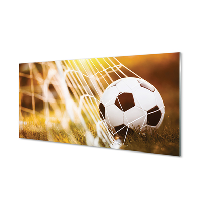 Quadro de vidro Bola amarela em fundo de grama