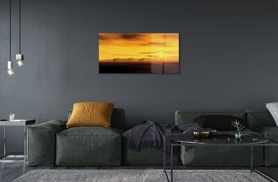 Pintura em vidro Girafa árvore nuvens céu