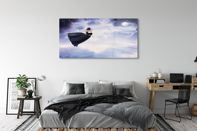 Quadro de vidro Céu de fadas nuvens lua
