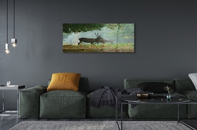 Pintura em vidro Outono na floresta de veados