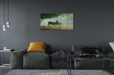 Pintura em vidro Outono na floresta de veados