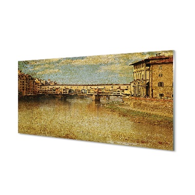 Quadro de vidro Itália Pontes Rio Edifícios