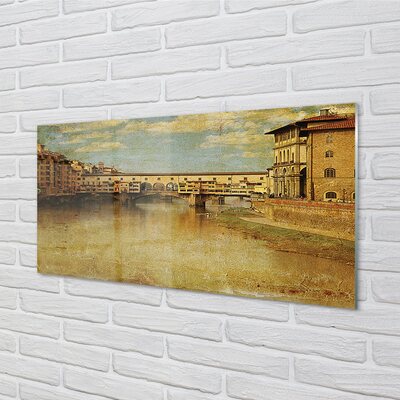 Quadro de vidro Itália Pontes Rio Edifícios