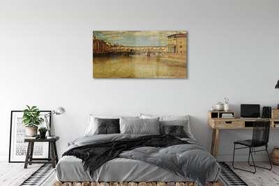 Quadro de vidro Itália Pontes Rio Edifícios