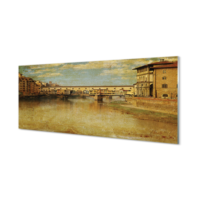 Quadro de vidro Itália Pontes Rio Edifícios