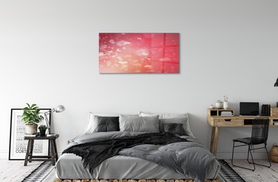 Quadro de vidro Corações fundo vermelho