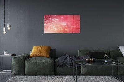 Quadro de vidro Corações fundo vermelho