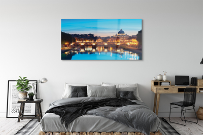 Quadro de vidro Pontes do Rio Pôr do Sol em Roma