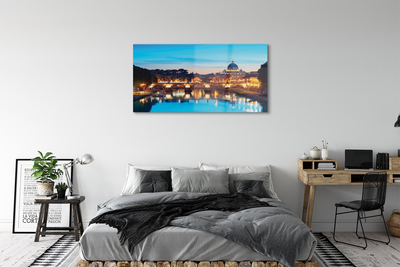 Quadro de vidro Pontes do Rio Pôr do Sol em Roma