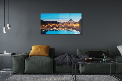 Quadro de vidro Pontes do Rio Pôr do Sol em Roma