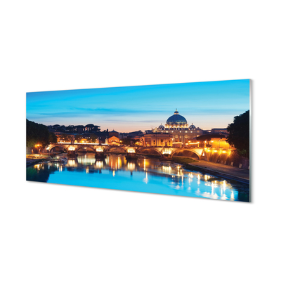 Quadro de vidro Pontes do Rio Pôr do Sol em Roma