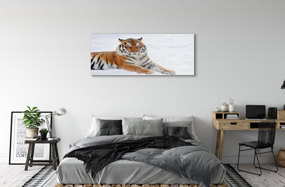 Quadro de vidro Tigre de neve do inverno