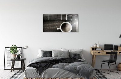 Pintura em vidro Guitarra de café