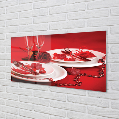 Quadro de vidro Óculos de coração de rosa