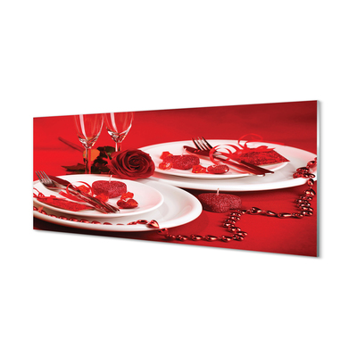 Quadro de vidro Óculos de coração de rosa