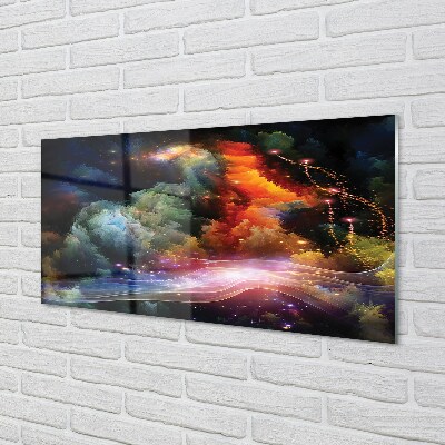 Quadro de vidro Padrões fractais abstratos