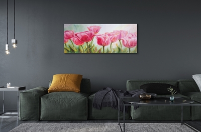 Pintura em vidro Foto de tulipas