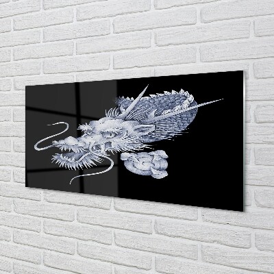Pintura em vidro cabeça de dragão japonês
