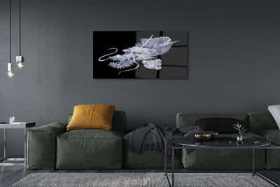 Pintura em vidro cabeça de dragão japonês