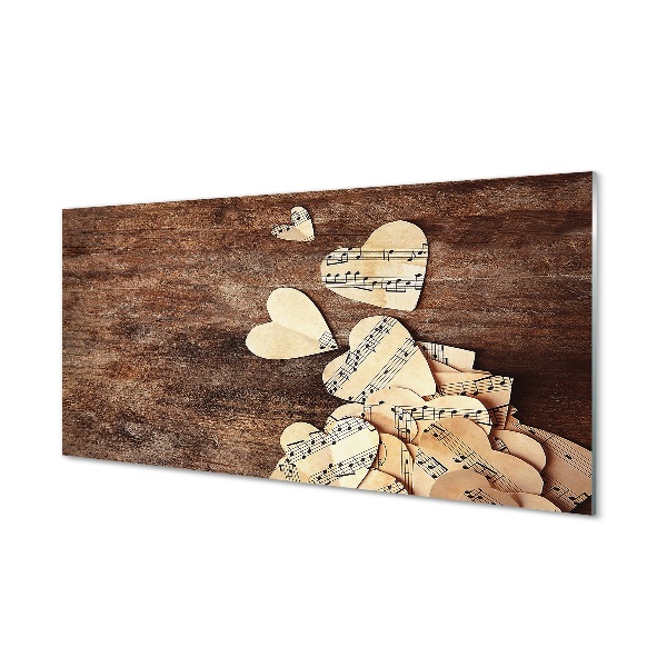 Pintura em vidro Notas de coração