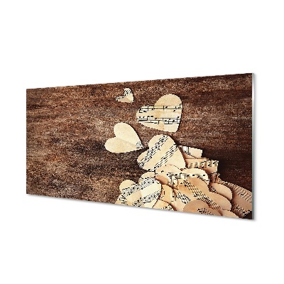 Pintura em vidro Notas de coração