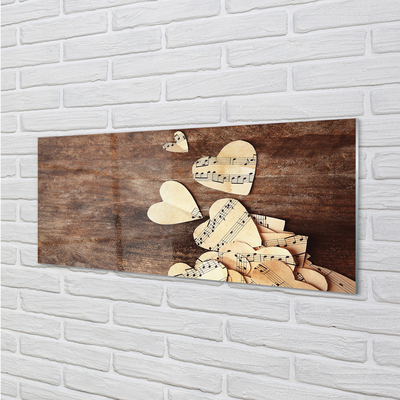 Pintura em vidro Notas de coração