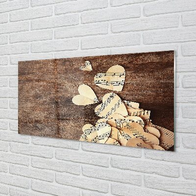 Pintura em vidro Notas de coração