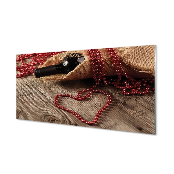 Quadro de vidro Contas de coração de vinho