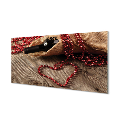 Quadro de vidro Contas de coração de vinho